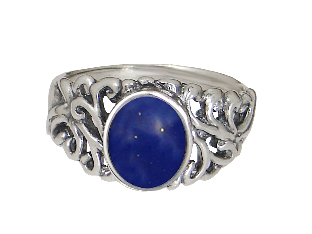 Sterling Silver Gemstone Ring With Lapis Lazuli Size 7 Sterling Silver Gemstone Ring With Lapis Lazuli Size 7